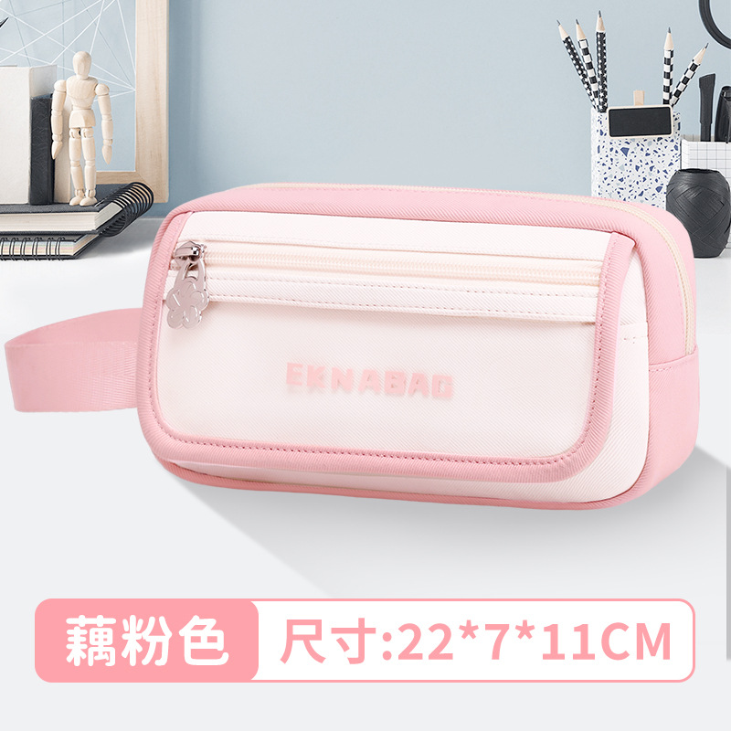 Caja de lápices de gran capacidad caja de papelería de alto aspecto caja de lápices simple para estudiantes de secundaria bolsa de papelería estilo INS para estudiantes