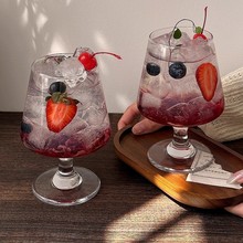 ins风矮脚玻璃杯鸡尾酒杯饮品杯苏打气泡水杯饮料调酒杯子高级感