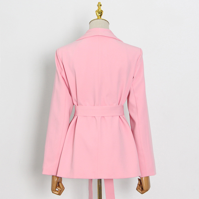 2021 Autumn and Winter New Blouse and Pants Pink Simple Lace Suit High Waist Narrow Bottom of a Trouser Leg Trousers in Pant Sets