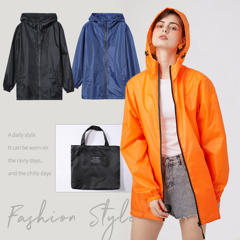 Foreign trade cross-border special fashion lightweight adult short raincoat Japanese and Korean women's outdoor sports running thin waterproof clothing
