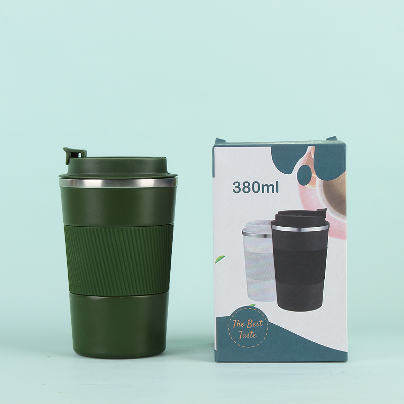Nueva taza de vacío de acero inoxidable taza de agua de negocios taza de café de tres generaciones taza de coche con tapa de silicona taza portátil