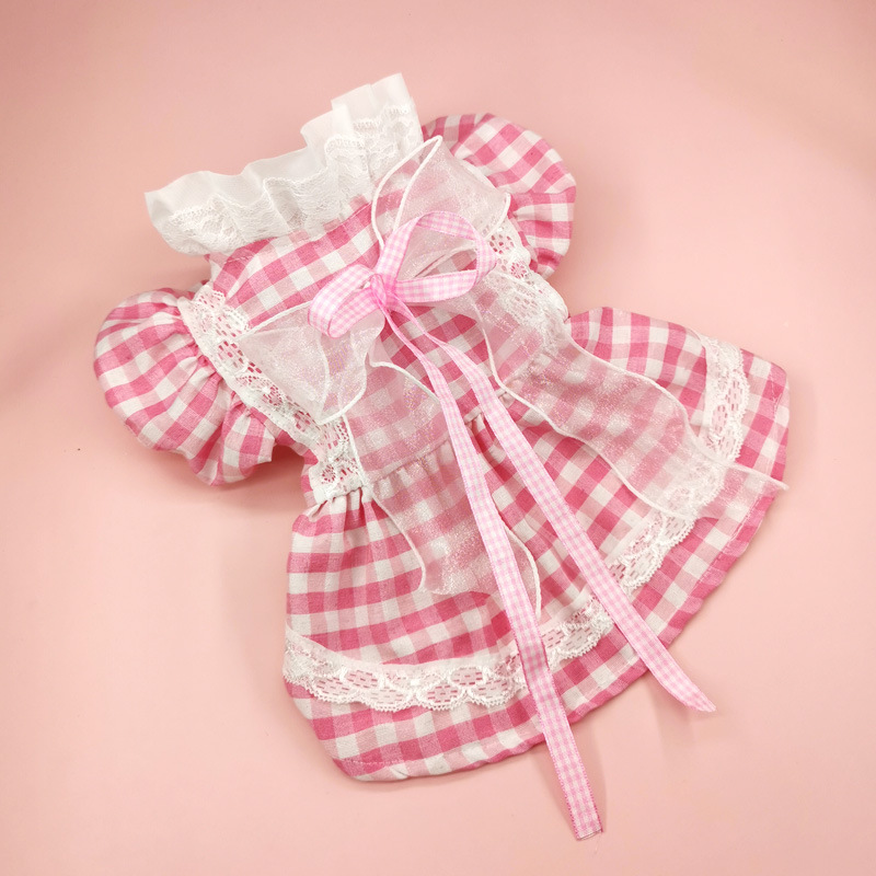 Cute Polyester Plaid Bow Knot Pet Clothing display picture 8