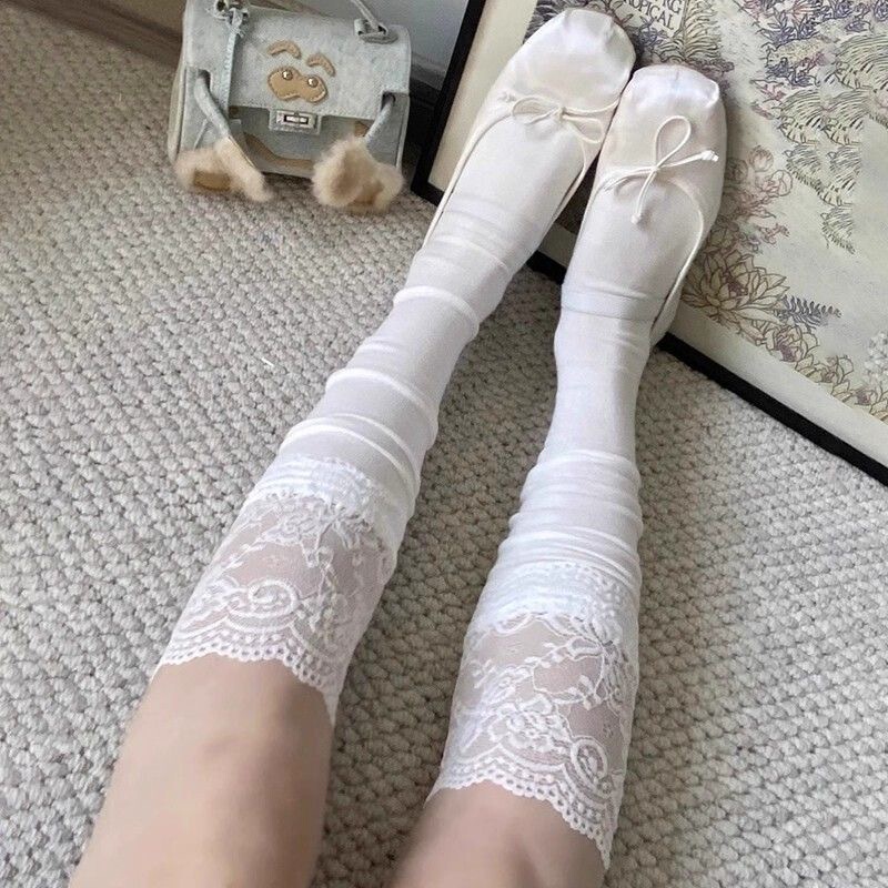 Spring and Summer Lace Socks, Pile Socks, Women's Cotton Socks, Lolita Calf Socks, Japanese Style Sweet Style Breathable Mid-Calf Socks, Pure Desire Spring and Summer Lace Socks, Pile Socks, Women's Cotton Socks, Lolita Calf Socks, Japanese Style Sweet Style Breathable Mid-Calf Socks, Pure Desire