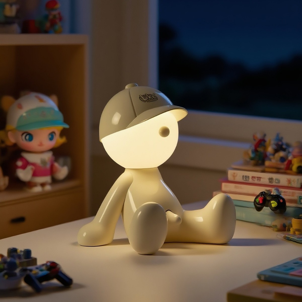 Sombrero tímido chico sentado enchufe lámpara de noche dormitorio pequeña lámpara de escritorio regalo decoración divertida lámpara de noche extraña