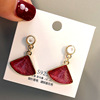 Silver needle, fashionable earrings, crystal, silver 925 sample, internet celebrity, wholesale