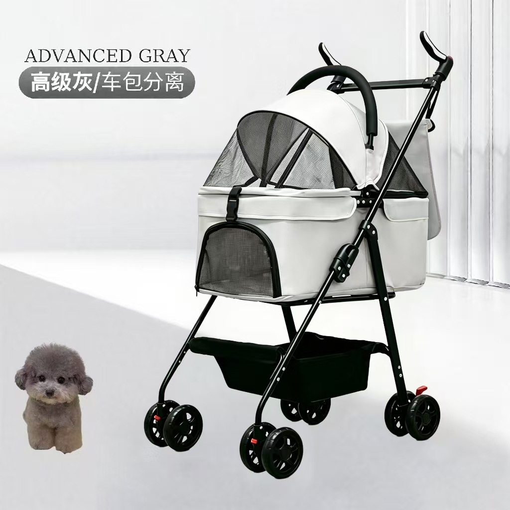 Cochecito Plegable para Mascotas de Metal, Plegable, para Exteriores