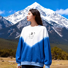 云南手工纯植物板蓝根扎染2025男女Higo圆领长袖卫衣特价引流款