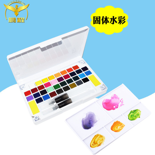Transparent solid watercolor gouache paint set 12/18/24/36 color painting portable set
