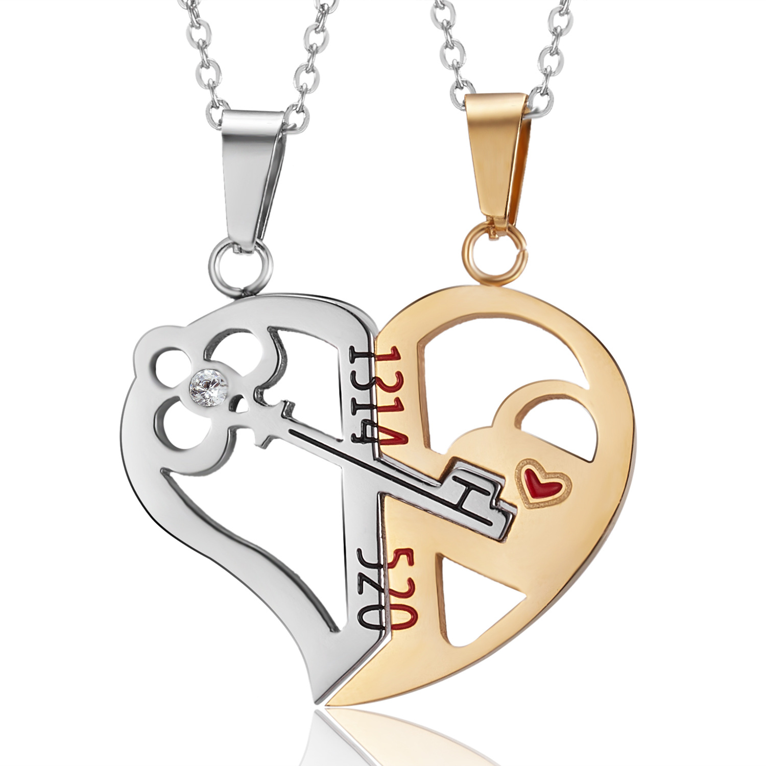 Stainless Steel Fashion Plating Heart Shape Pendant Necklace display picture 8