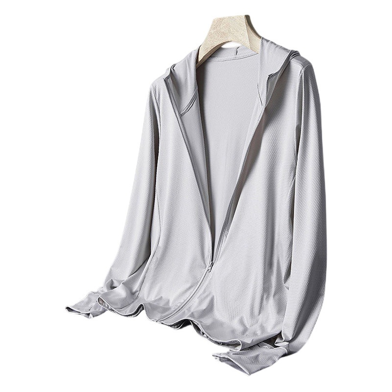 Upf50 + ropa de protección solar de seda de hielo protección UV para hombres ultrafina transpirable pesca ropa de protección solar cubierta exterior para niñas verano