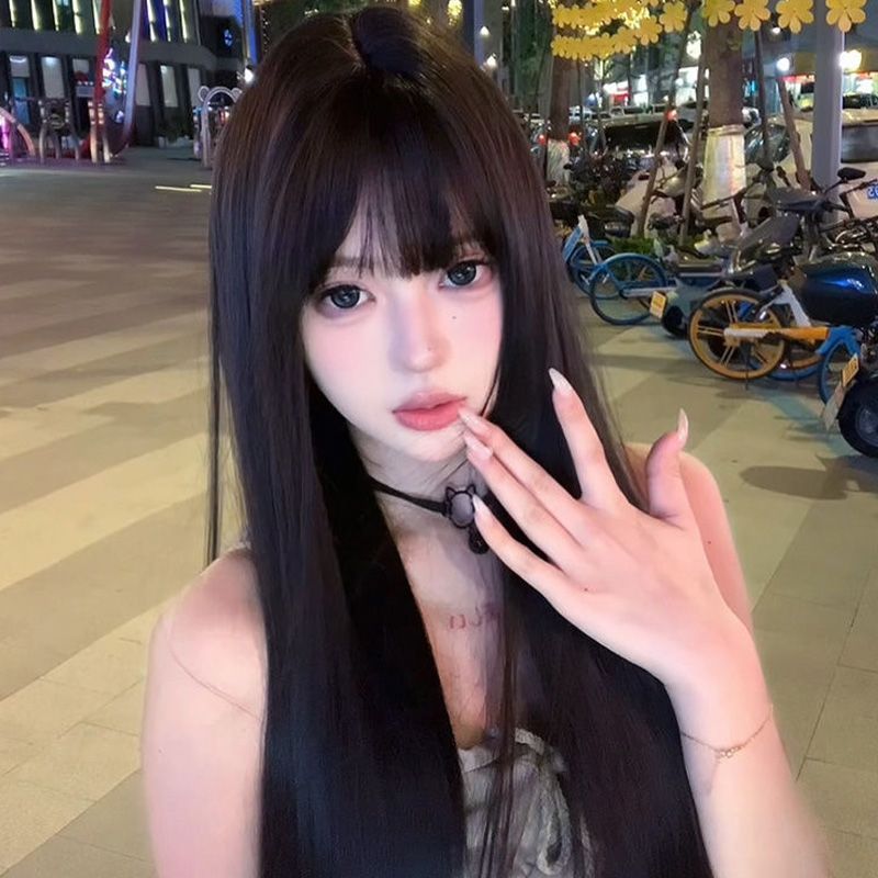 川上富江假发女长直发黑长直cos万用全头套自然修颜仿真发假发套|undefined