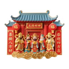 五路财神树脂磁性冰箱贴新年喜庆简约祈福家居饰品送朋友招财进宝