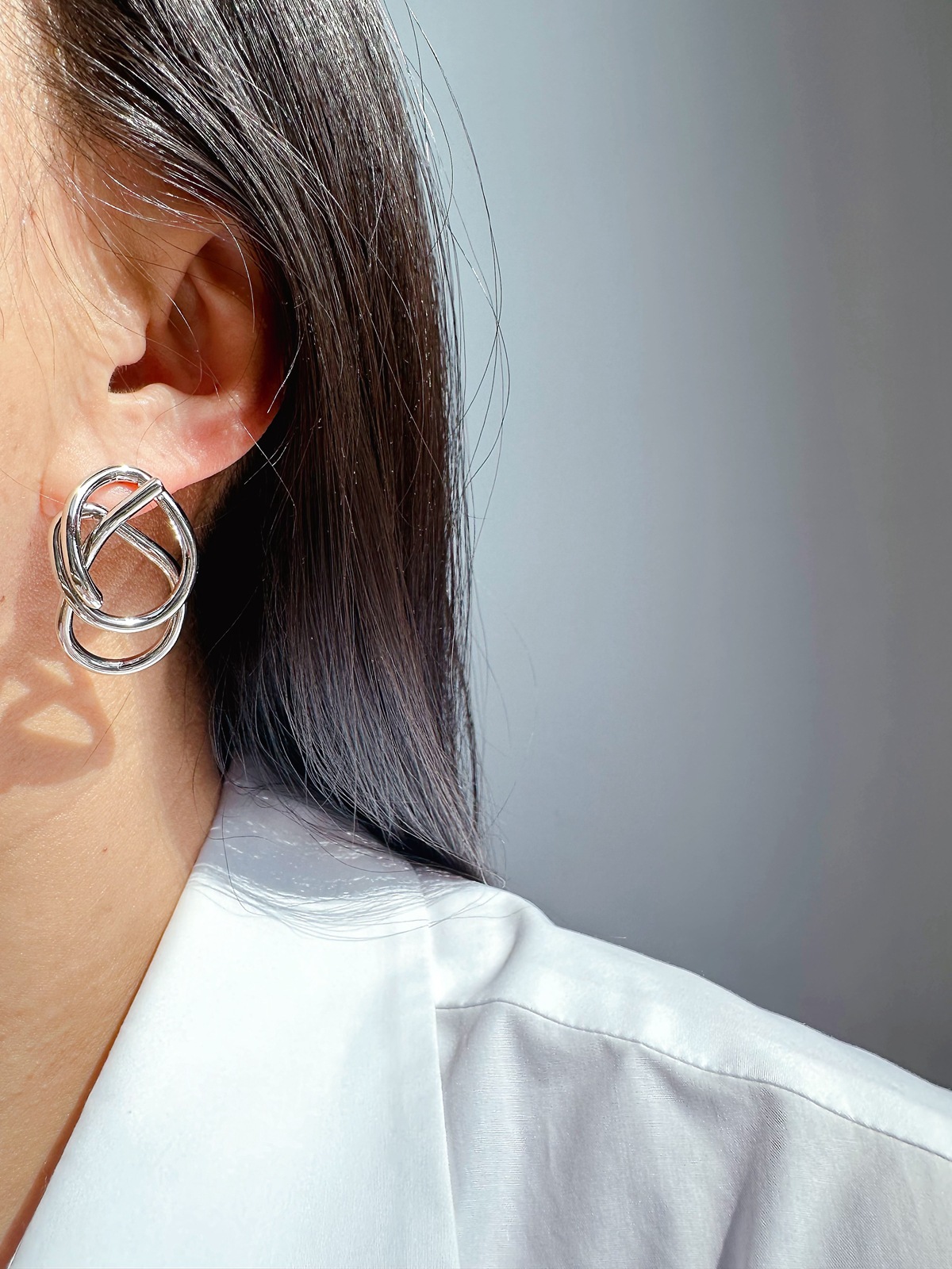 Holiday, Daily Occasion Brass Material 1 Pair Exaggerated Knot Asymmetrical Brass 18K Gold Plated Ear Studs