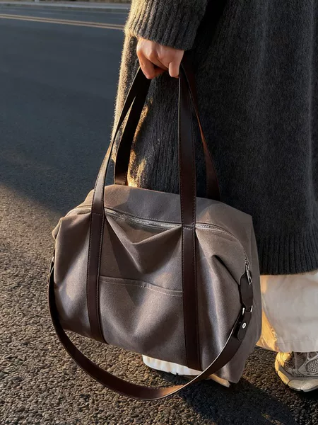 Autumn and Winter New High-Looking Pure Color Lazy Style Commuter Crossbody Handbag Women's Simple Lightweight Large-Capacity Travel Bag