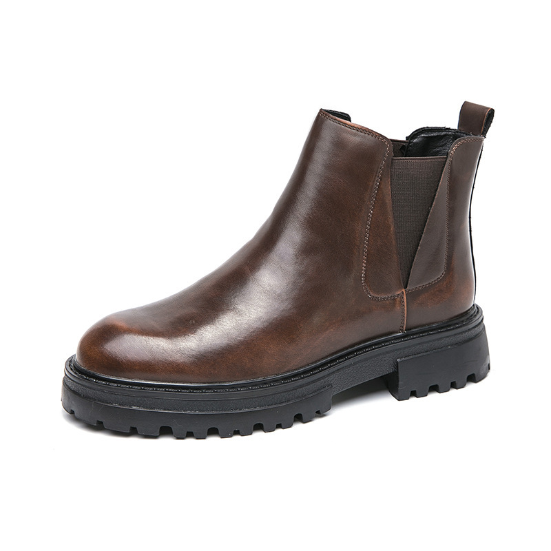 Otoño y invierno nuevos hombres casuales de moda gruesa botas Martin para hombres estilo británico coreano de alto soporte para aumentar la altura de botas cortas lotes image 6