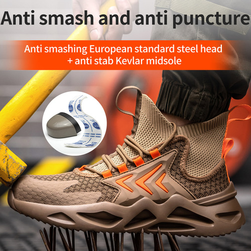 Work safety shoes for men, anti-puncture and anti-strike steel toe, lightweight protective shoes for men, workwear shoes