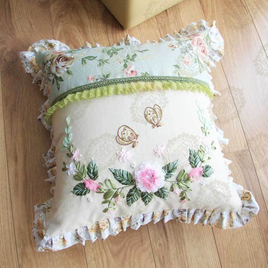 Jinhao bordado fábrica al por mayor hecho a mano bordado Cruz puntada DIY cinta bordado cojín almohada Guangzhou 04