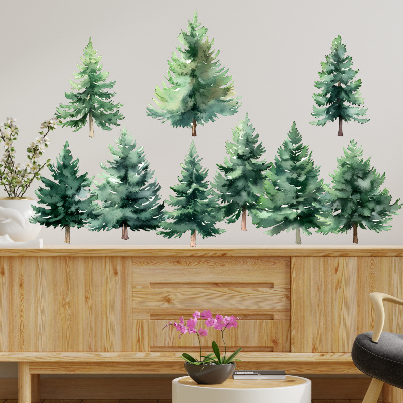 3d grön växt tallbarr väggdekor för vardagsrum och sovrum_voghion.com