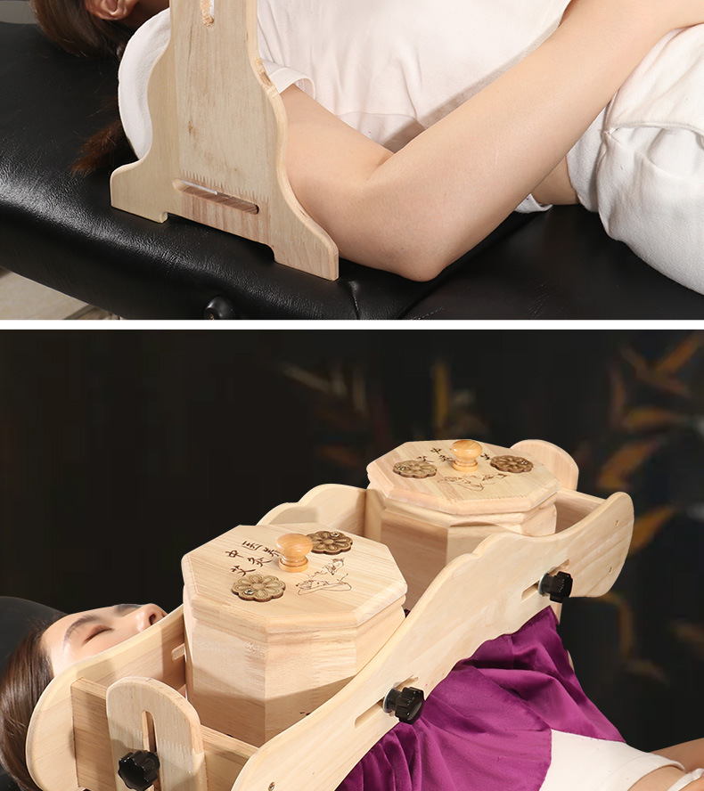 Wooden Moxibustion Box for Women Breast Area Warming Tool with Smoke Filter Cover Portable Ai Jiu in use