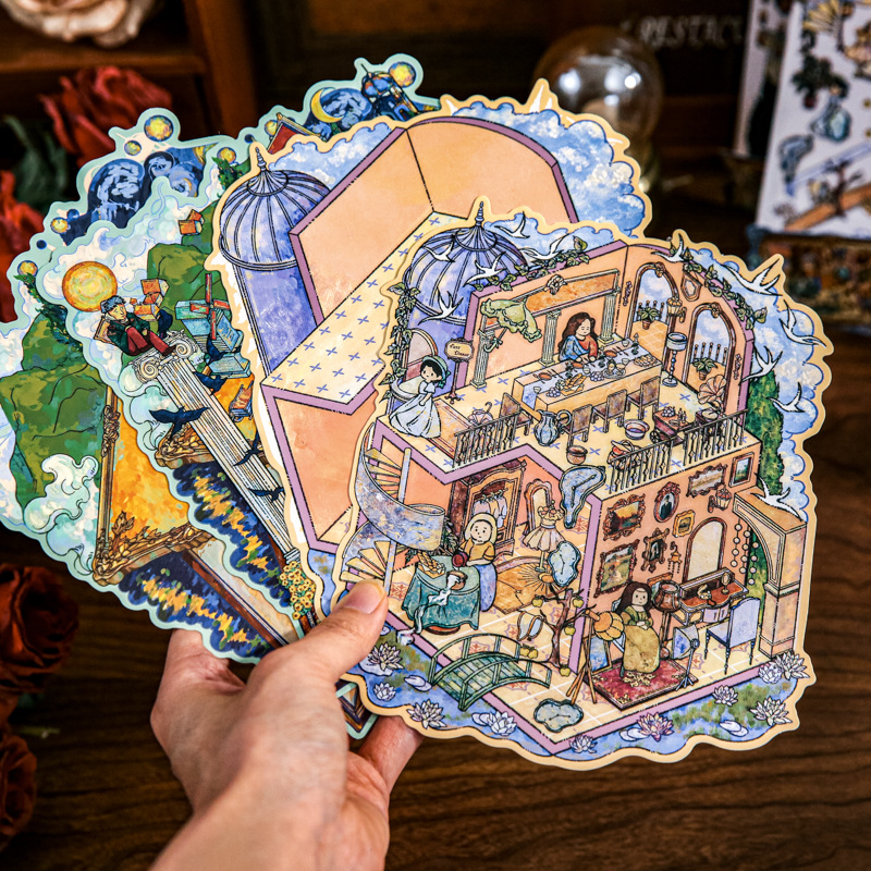 Sr. Paper Scenery Sticker Pegatinas Dreamland Painting Serie Island Material original divertido Pegatinas de escena de descompresión de bricolaje