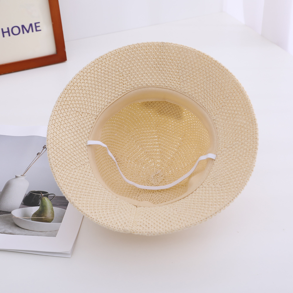 Sombrero para niños Sombrero de paja hueco de verano Molino de viento para bebés Sombrero para el sol al aire libre Sombrero para niños y niñas Sombrero de pescador de alero grande