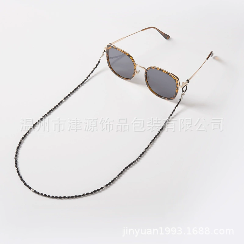 Jinyuan простые хрустальные очки с цепочкой из бусин с интервалом маленькие серебряные бусины Элегантные классические универсальные очки в стиле интернет-знаменитостей