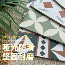 厨房地砖卫生间瓷砖 花砖400x400 阳台花园防滑仿古砖 餐厅地面砖