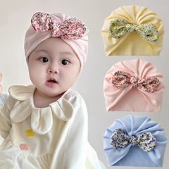 外国貿易の赤ちゃんの綿布のインドの帽子のかわいいタイプの子供の頭の帽子の子供の蝶々の結び目のスカーフの純色の帽子