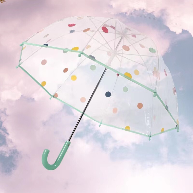 Children's Summer Umbrella Girls' Baby Wave Dot Cute Transparent Water Playing Arch Photo Joker Lightweight Cute Cartoon