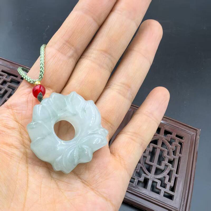 天然小猫耳朵猫猫圈骨头蝴蝶天山翠平安环甜甜圈玉石平安扣吊坠|undefined