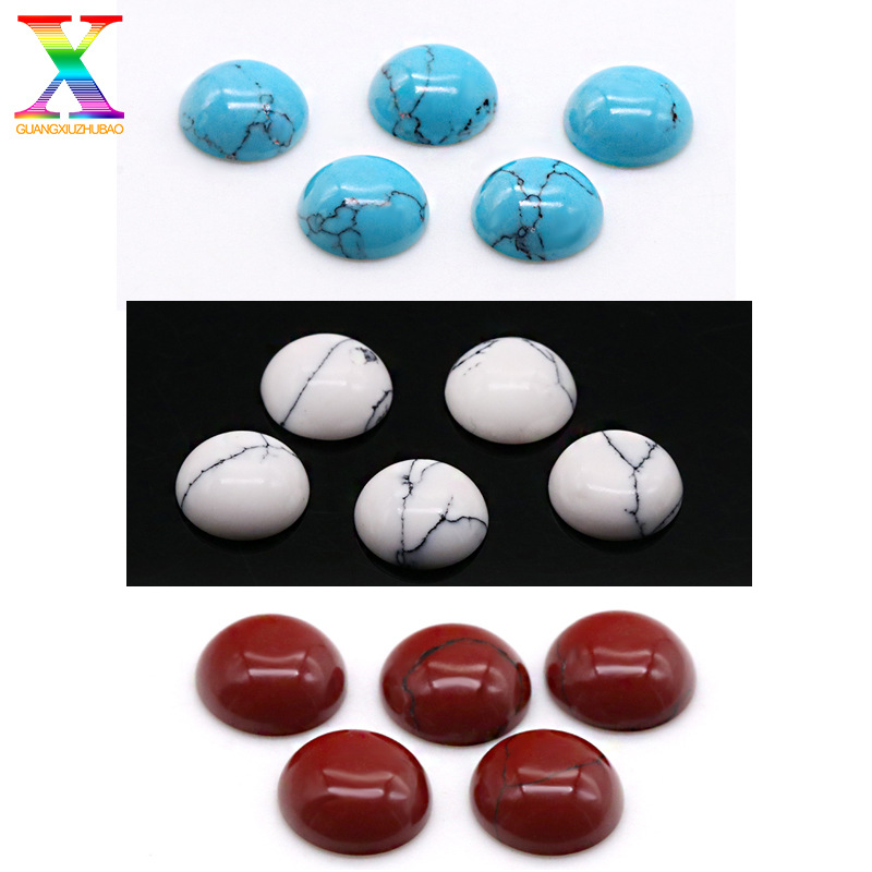 Turquoise glass gemstone, custom-made, 8mm