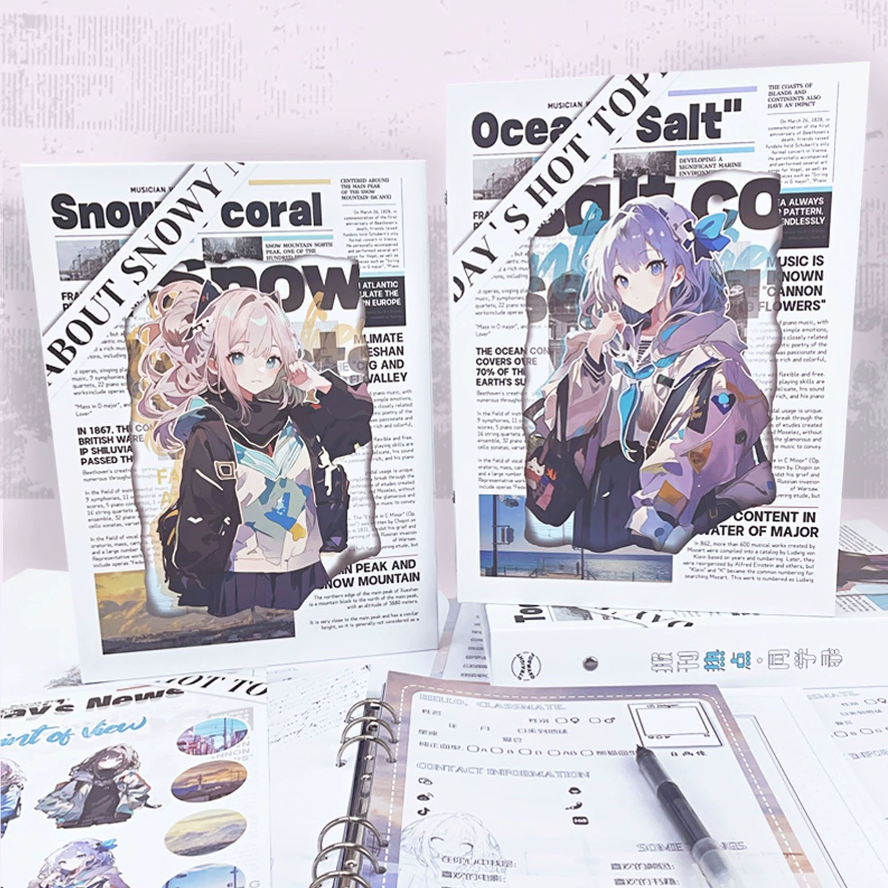 Второй класс Shibo Yuyuan Guzi Girls Record A4 Съемный шестиклассный выпускной альбом