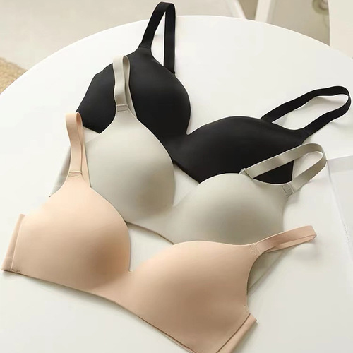 One-piece seamless underwear, thin, push-up bra for girls with small breasts, no wires, comfortable and breathable bra set