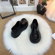 厚底增高乐福鞋2025春季新款英伦风时尚百搭休闲鞋一脚蹬两穿单鞋