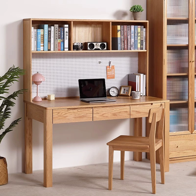 Письменный стол из цельного дерева Книжная полка один чистый красный дуб простой письменный стол скандинавский кабинет домашний офис бревенчатый стол