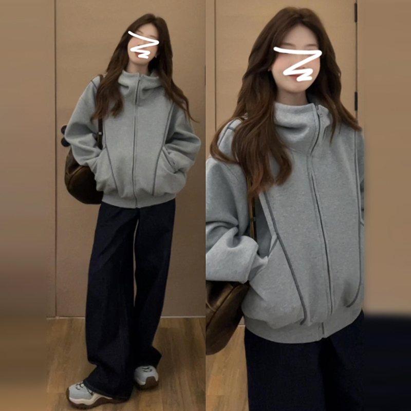 [그레이 후드] (늦가을 초겨울 의류/겨울 인기 스타일/올해 인기 멋진 자켓/올해 인기 자켓/스몰 스웨트 자켓/아메리칸 스타일 캐주얼