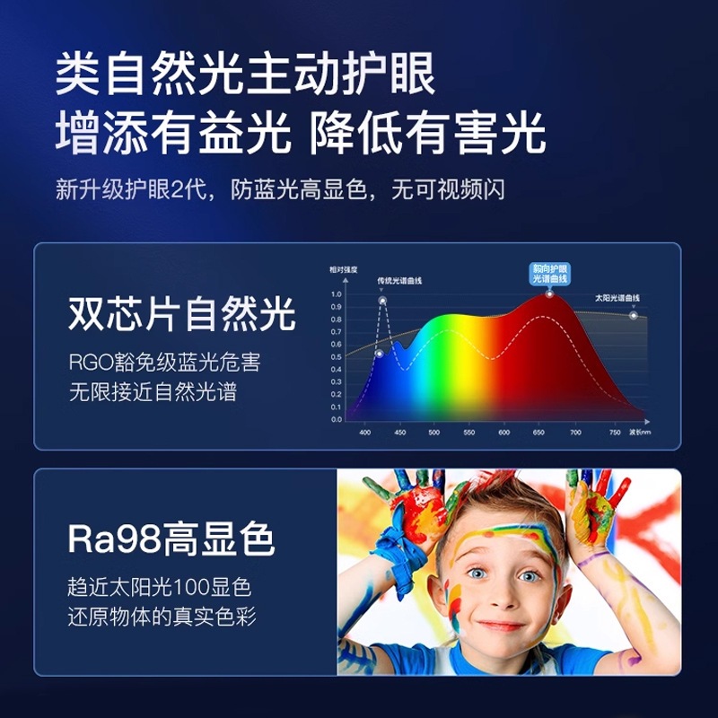 lámpara de sala de estar lámpara principal de espectro completo lámpara de techo simple lámpara de dormitorio moderna protección de ojos de montaña iluminación decorativa