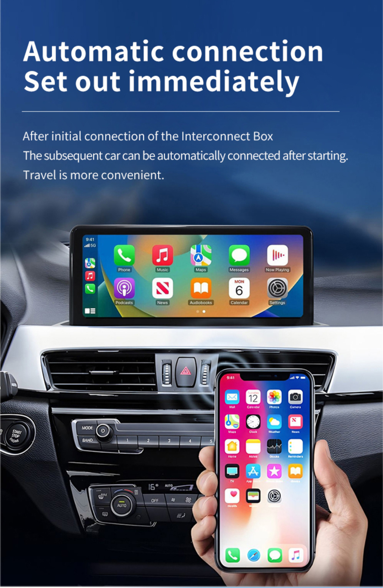 Cross-Border 2-in-1 Carplay Box Wired to Wireless Android Auto Adapter Car-Machine Interconnection Box