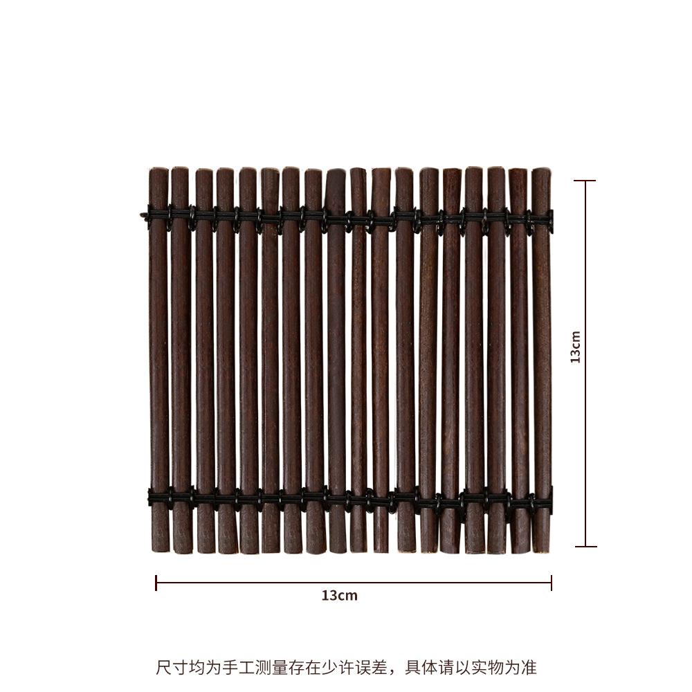 Ceremonia de té retro Fila de bambú Cojín de té Cojín Cojín de aislamiento térmico Decoración de bambú púrpura Posavasos Tejidos Accesorios para juegos de té Cortina de té Estera de té