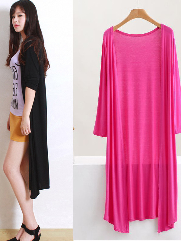 Summer Sun Protection Clothing for Women, Modal Long-Sleeved Cardigan, Shawl Jacket, Thin Loose Large Size Air-Conditioned Sun Protection Clothing