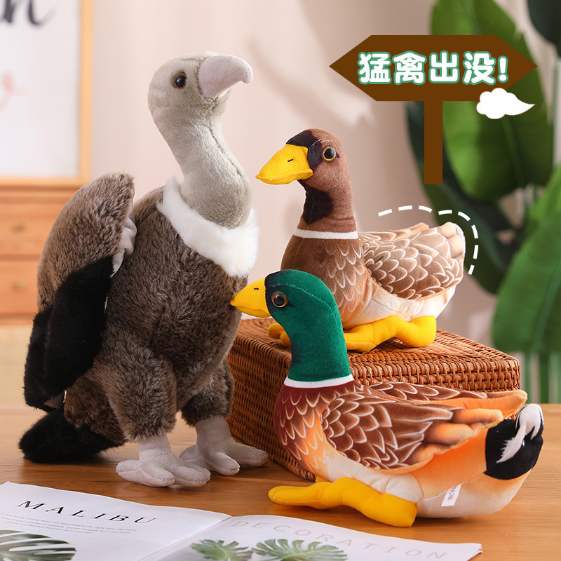 Muñeca de pájaro de simulación, juguete de peluche, muñeca de animal transfronteriza, regalo conmemorativo del zoológico, decoración escénica, muñeca de trapo