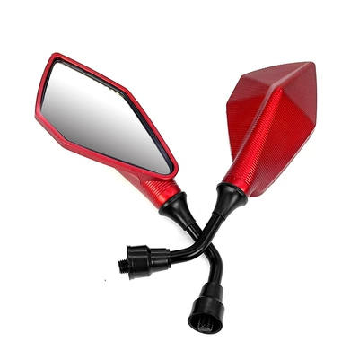 Wholesale cross-border electric car motorcycle modification Fuxi qiaoge ghost fire rearview mirror rearview mirror reflector (Motorcycle rearview mirror) - red-1-pair-is-small-in-style-please-be-careful-when-photographing