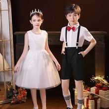 公主裙毕业六一纱裙表演照白色儿童合唱演出服幼儿园服装典礼蓬蓬