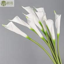 仿真PU直口马蹄莲花 婚庆装饰人造手感新娘捧花场景布置餐桌道具