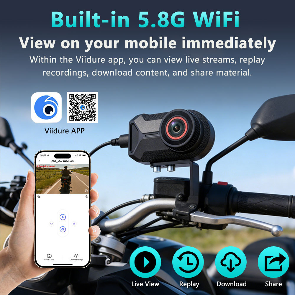Cross-Border Motorcycle Electric Vehicle Bicycle Recorder High-Definition Waterproof Driving Recorder Wifi Mobile Phone Camera