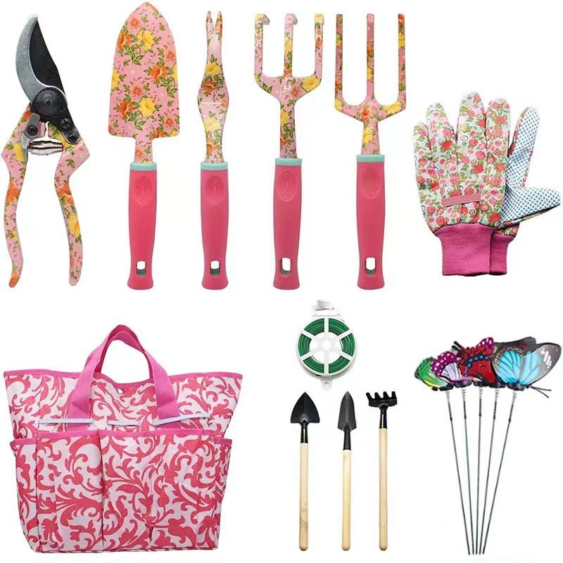 Amazon fuente transfronteriza fábrica de aleación de aluminio herramientas de jardinería traje herramientas de jardín impresión niñas regalo tijeras