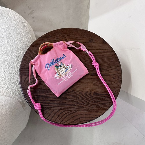 Gao Yuanyuan's same ball chain eco-friendly shopping bag nylon cloth embroidered flower handbag nylon shopping bag