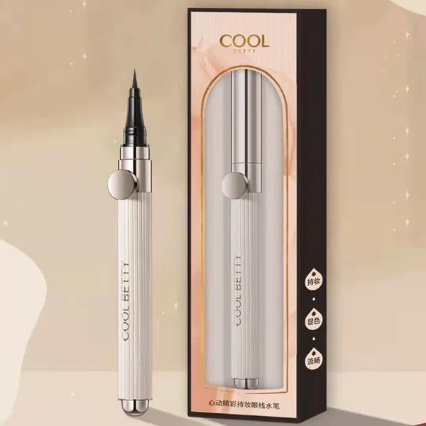 Pretty Beauty Quick-Dry Smooth Long-Lasting Eyeliner Pen, Smooth and Non-Caking, Colorful Black Hard-Tip Fine Eyeliner