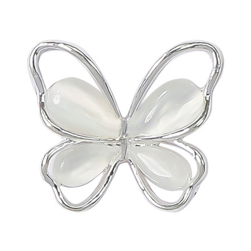 Nuevo hueco 3D Opal mariposa uñas joyería aleación rhinestone mariposa uñas etiqueta fábrica al por mayor