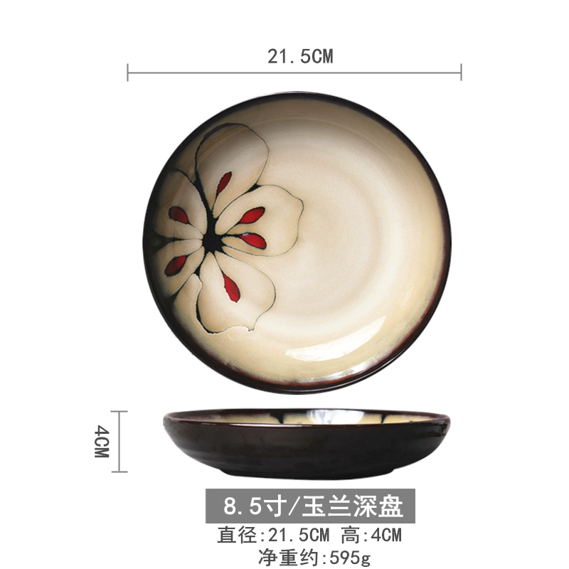 Japanese-style ceramic deep dish, 7–8.5-inch serving bowl, assorted patterns, slight imperfections